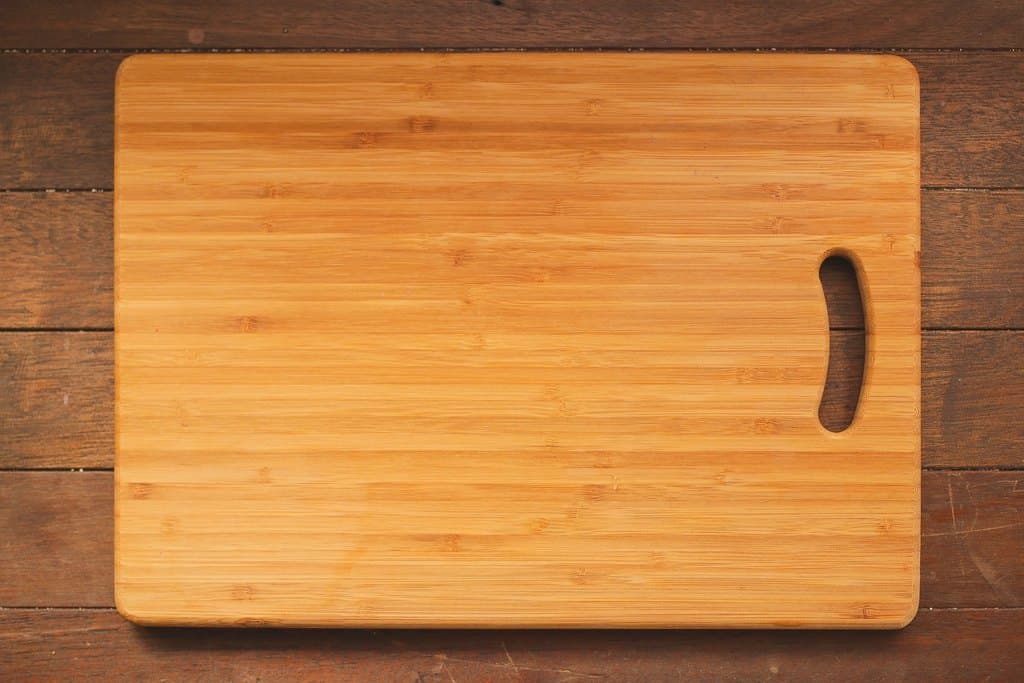 Walnut wood serving board with a live, smooth grain